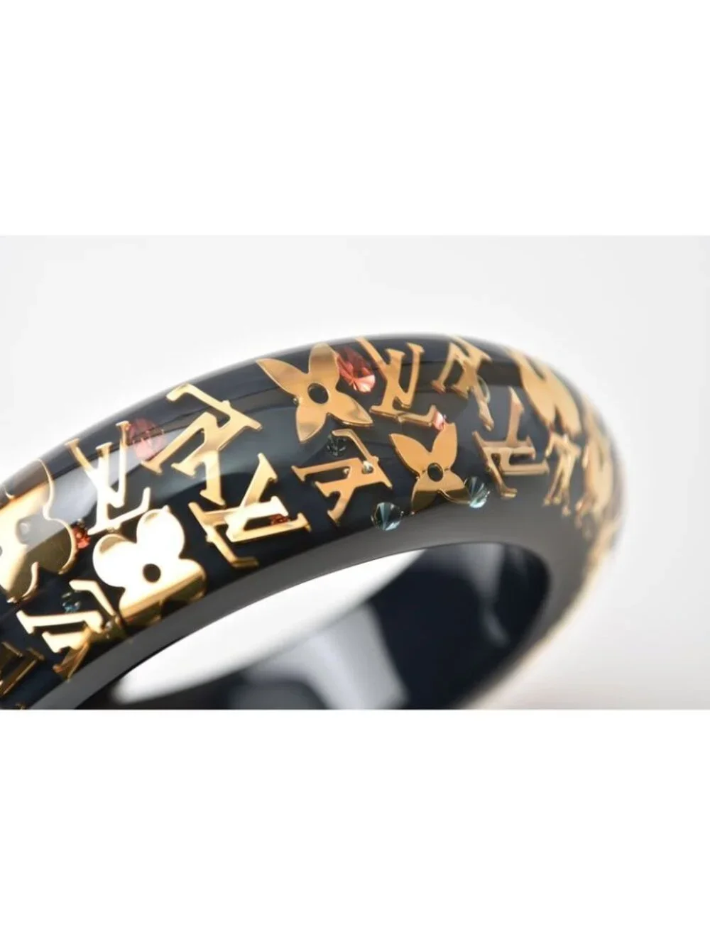 Louis Vuitton Bangle Bracelet Ankle John GM Black Gold